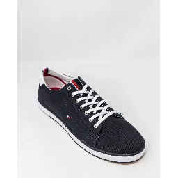 Blue Cotton Low Top Sneakers