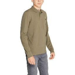 Green Cotton Long Sleeve T-Shirt