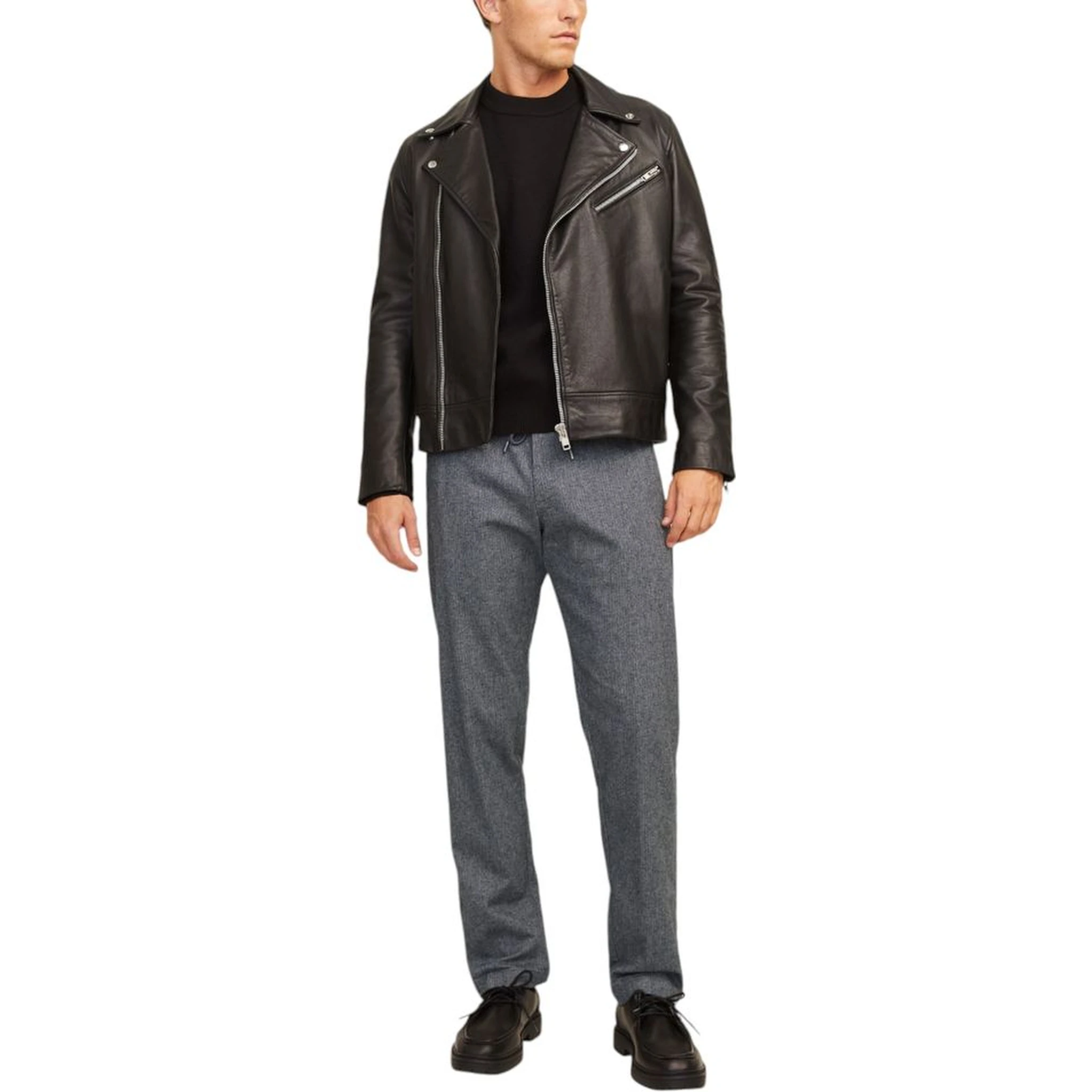 Gray Cotton Casual Pants