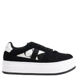 Black Leather Platform Sneakers