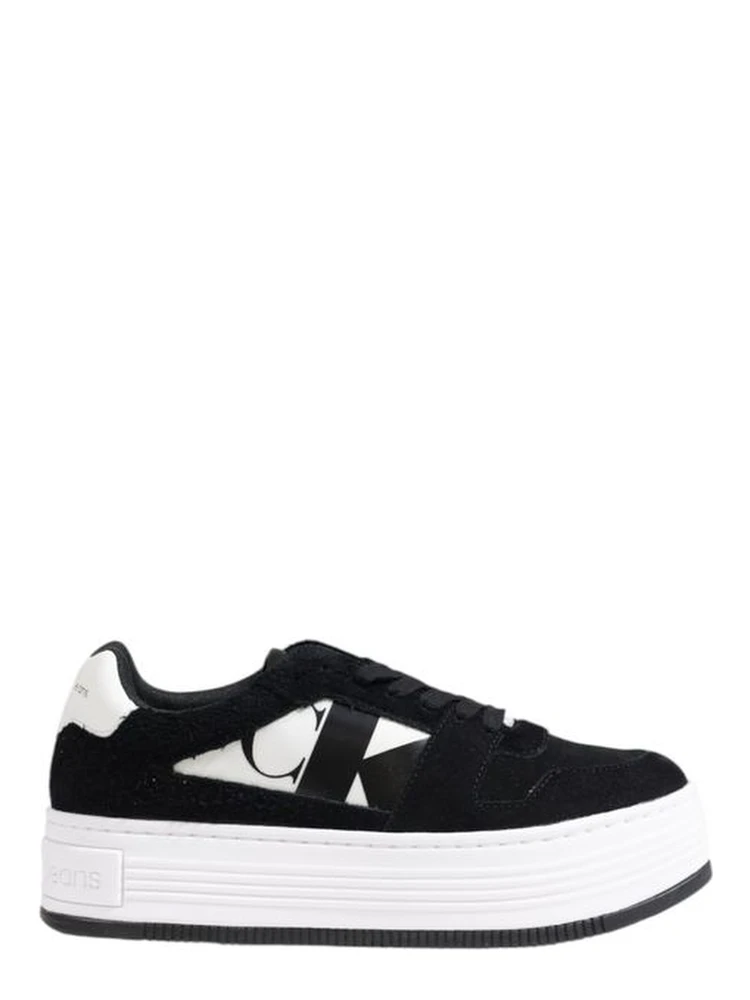 Black Leather Platform Sneakers