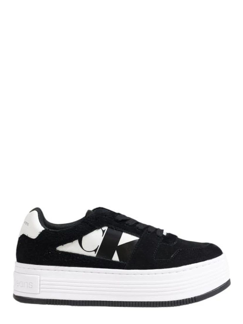 Black Leather Platform Sneakers