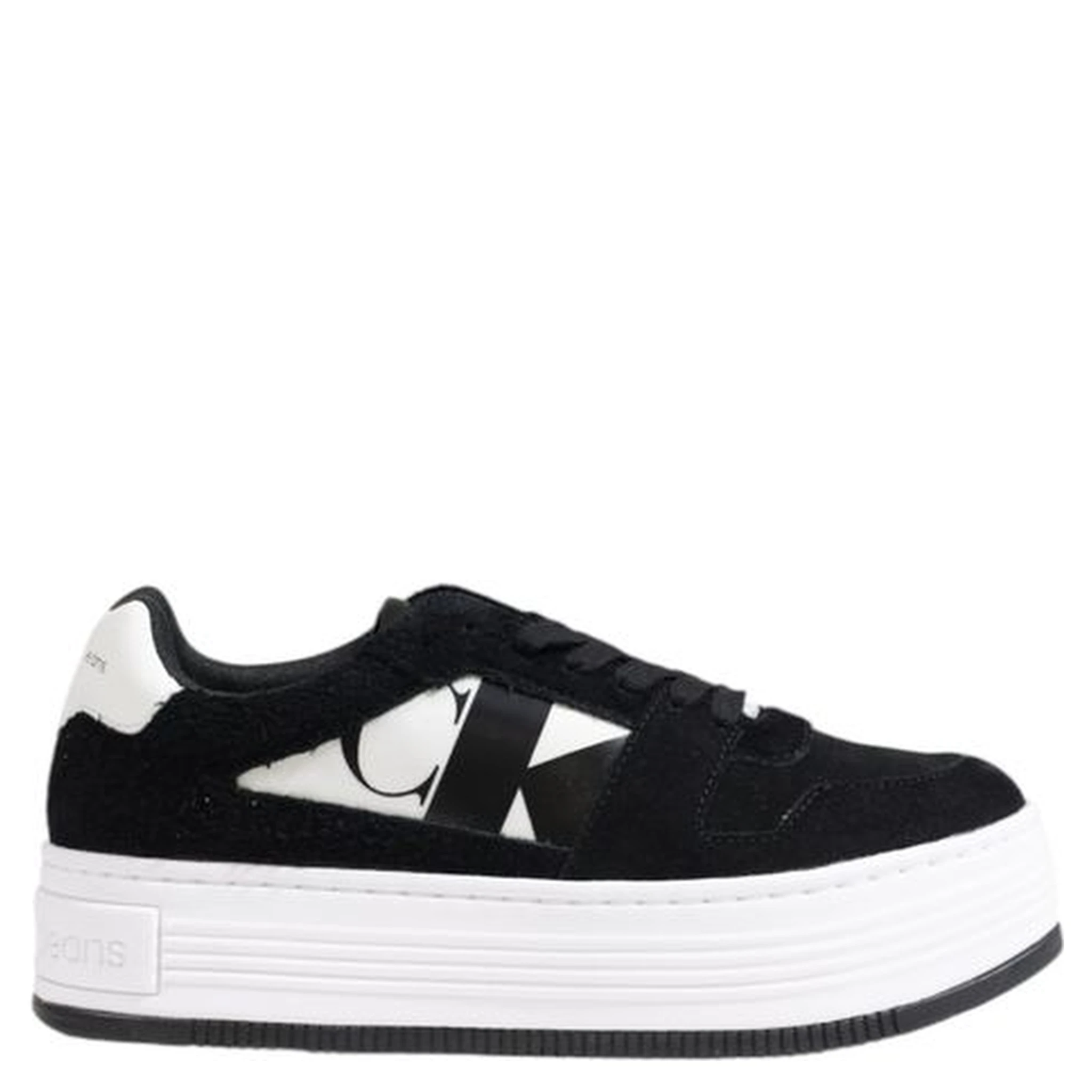 Black Leather Platform Sneakers