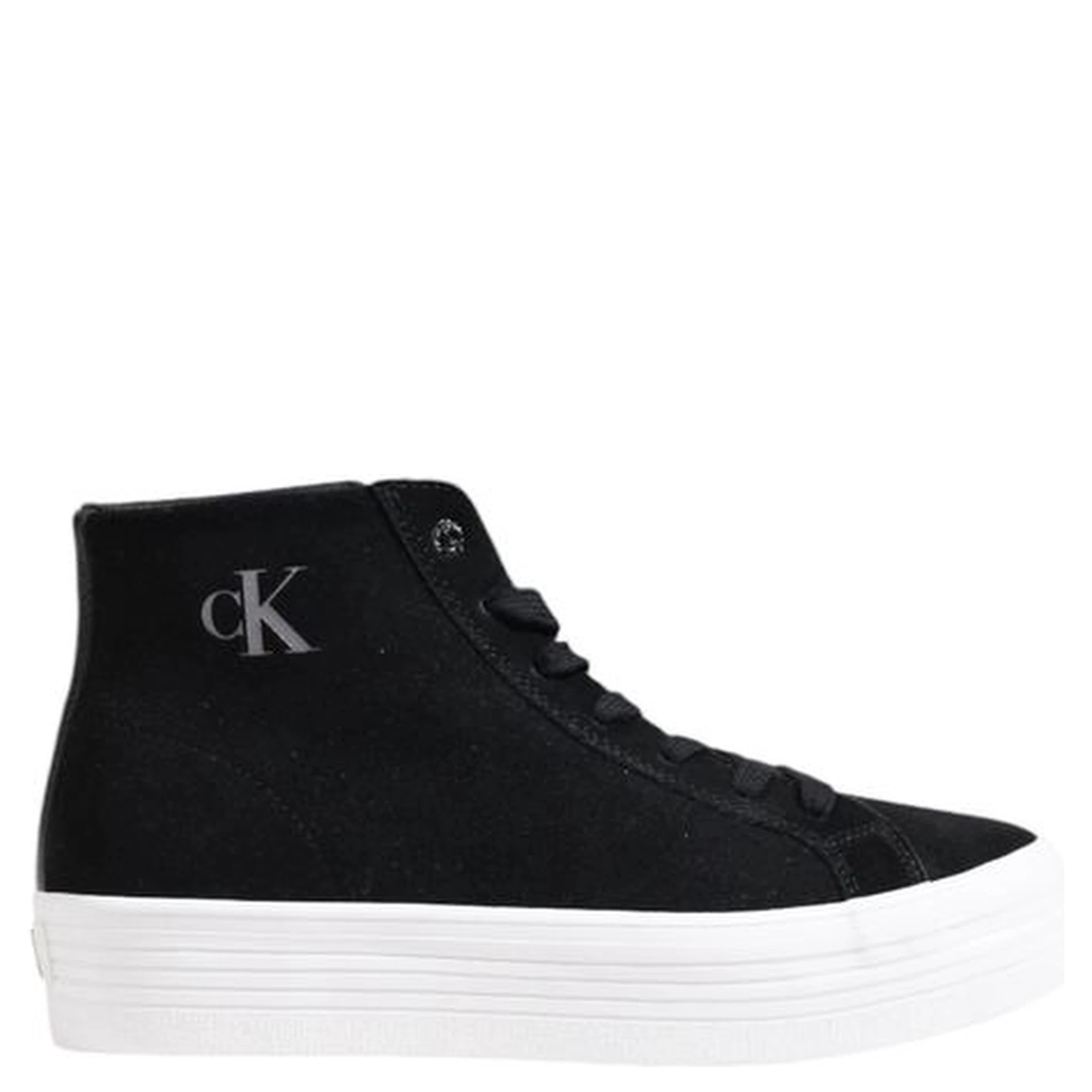 Black Suede Leather Platform Sneakers
