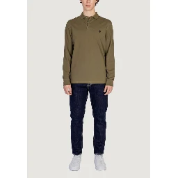 Green Cotton Long Sleeve T-Shirt