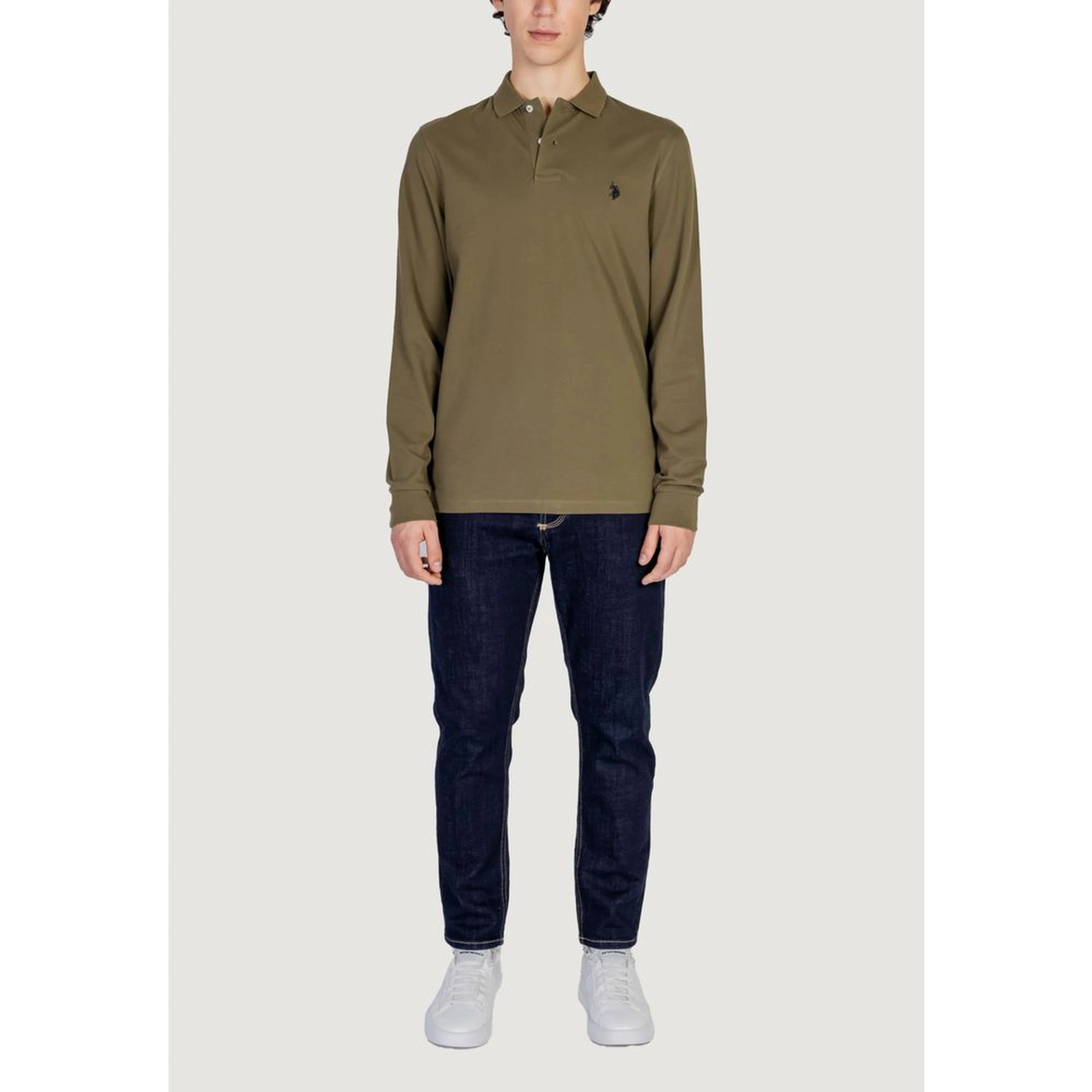 Green Cotton Long Sleeve T-Shirt
