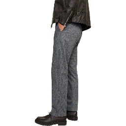 Gray Cotton Casual Pants