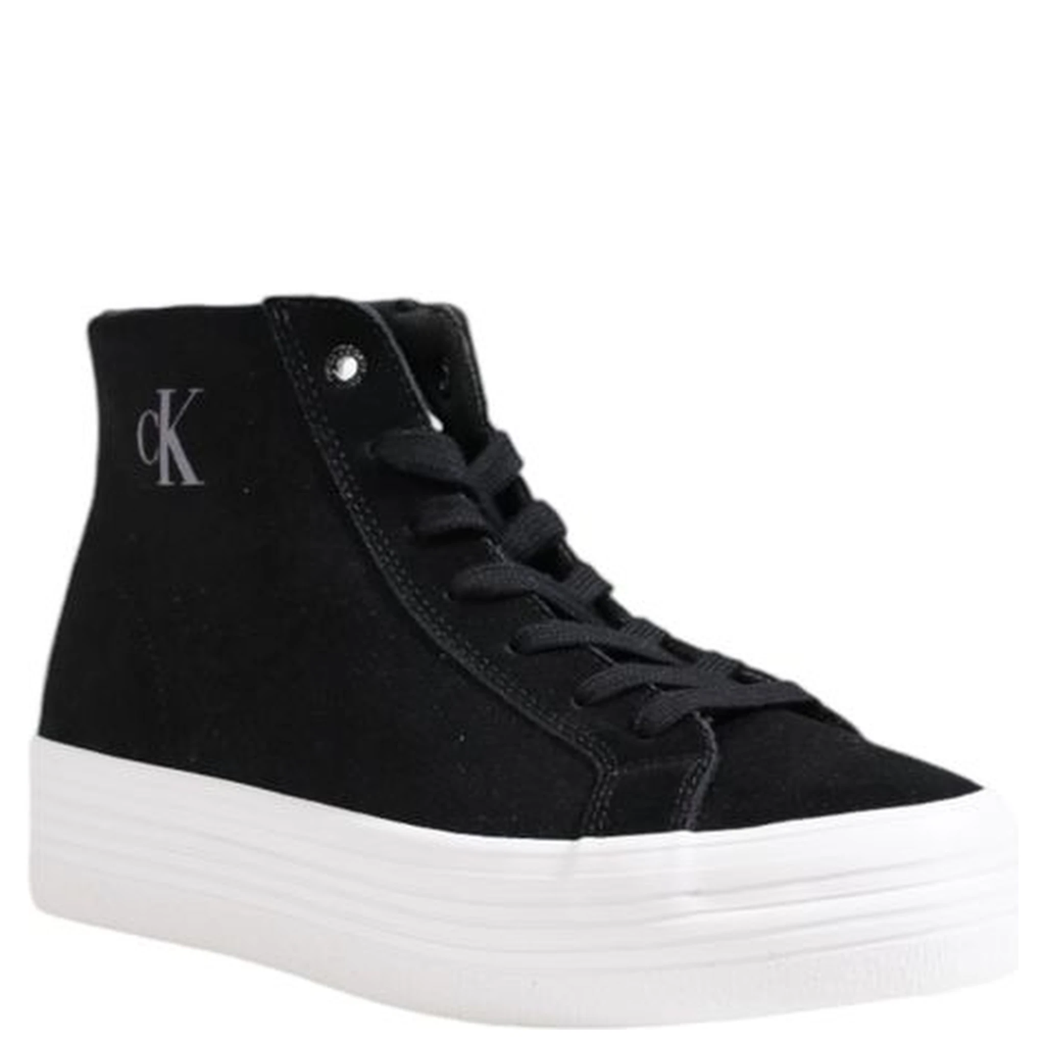 Black Suede Leather Platform Sneakers