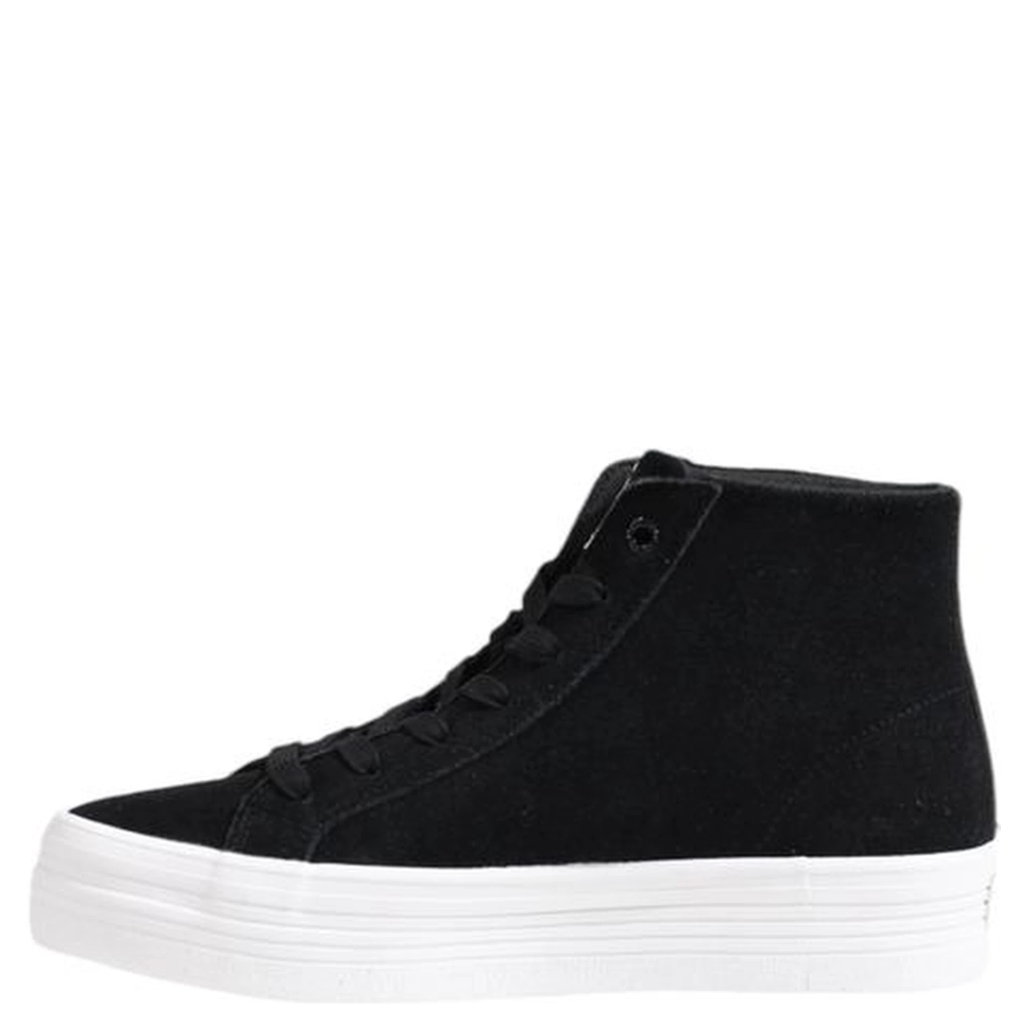 Black Suede Leather Platform Sneakers