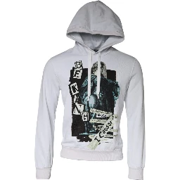 White Caesar Cotton Hooded Pullover Sweater