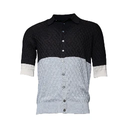 Multicolor Silk Button Down Collared T-shirt