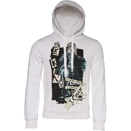 White Caesar Cotton Hooded Pullover Sweater