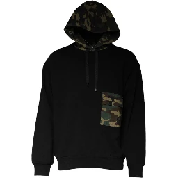 Black Camouflage Hooded Sweatshirt Sweater
