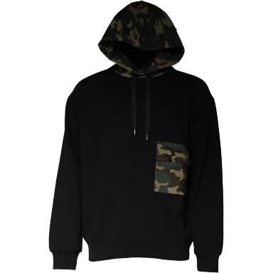 Black Camouflage Hooded Sweatshirt Sweater