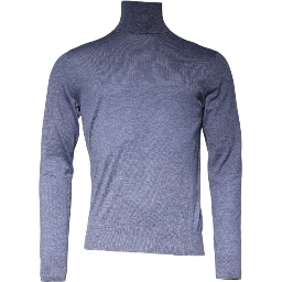 Purple Blue Long Sleeve Turtleneck Pullover Sweater