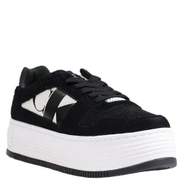 Black Leather Platform Sneakers