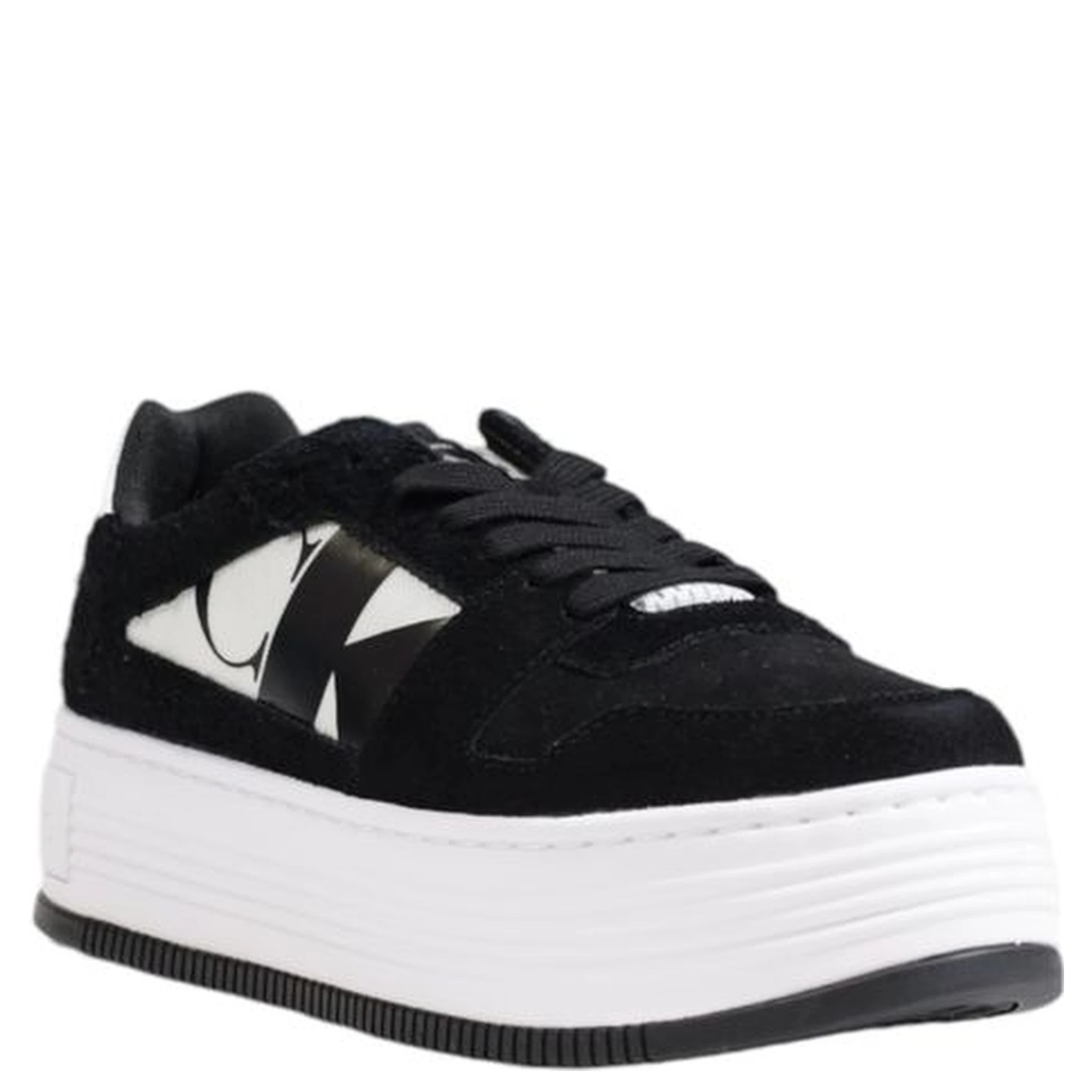 Black Leather Platform Sneakers