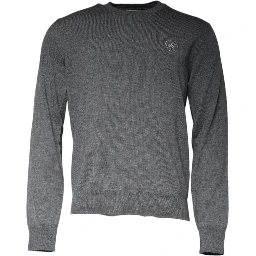 Dark Gray Wool Crew Neck Pullover Sweater