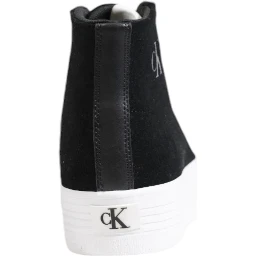 Black Suede Leather Platform Sneakers