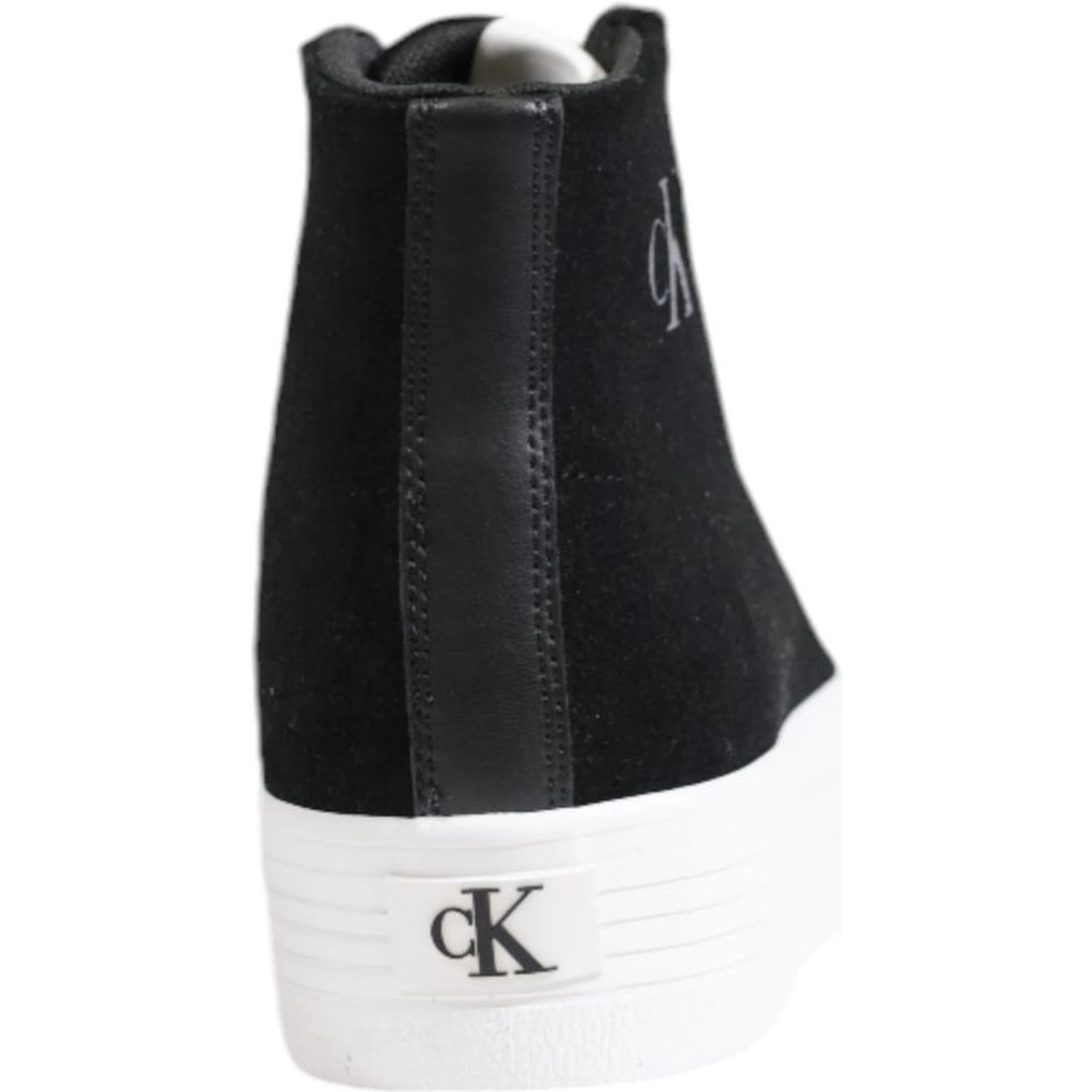 Black Suede Leather Platform Sneakers