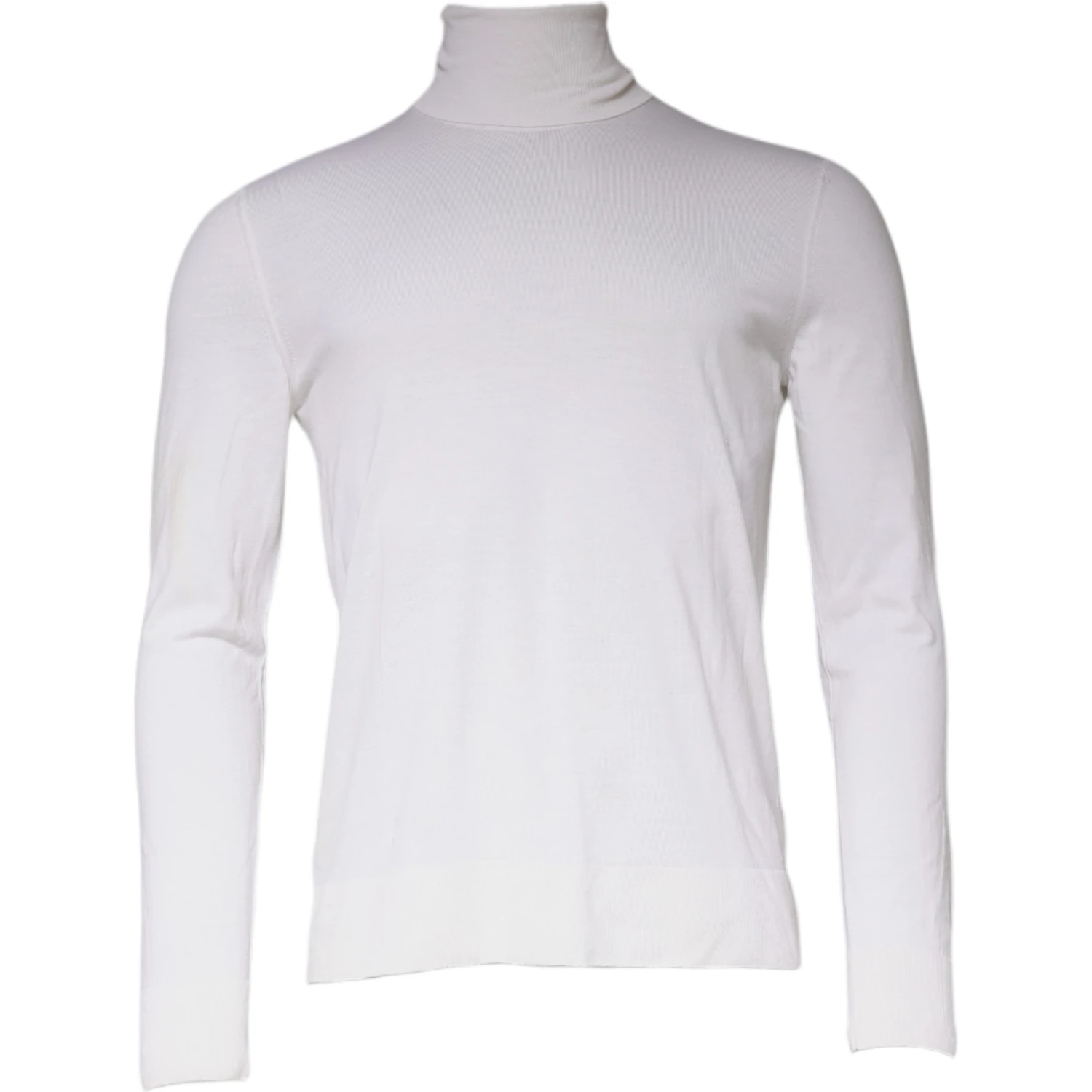 White Long Sleeve Turtleneck Men Pullover Sweater