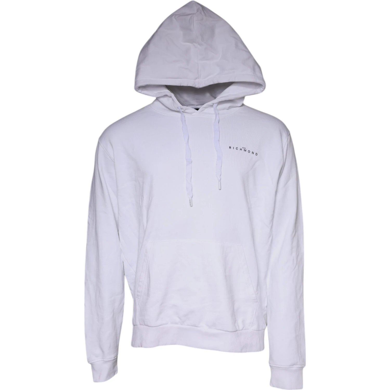 White Logo Cotton Hooded Sweatshirt Sweater