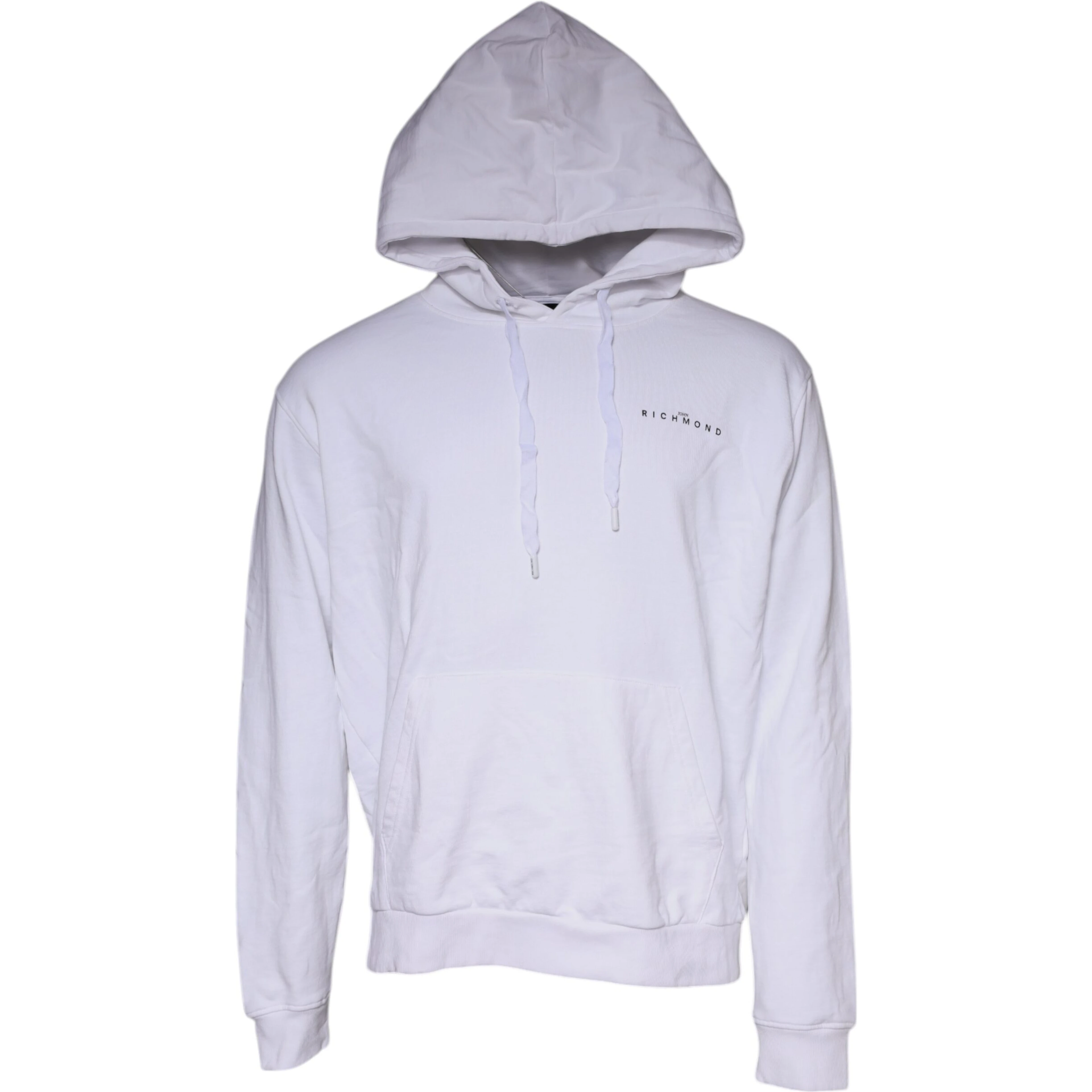 White Logo Cotton Hooded Sweatshirt Sweater