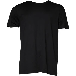Black Cotton Shorts Sleeves Crewneck T-shirt