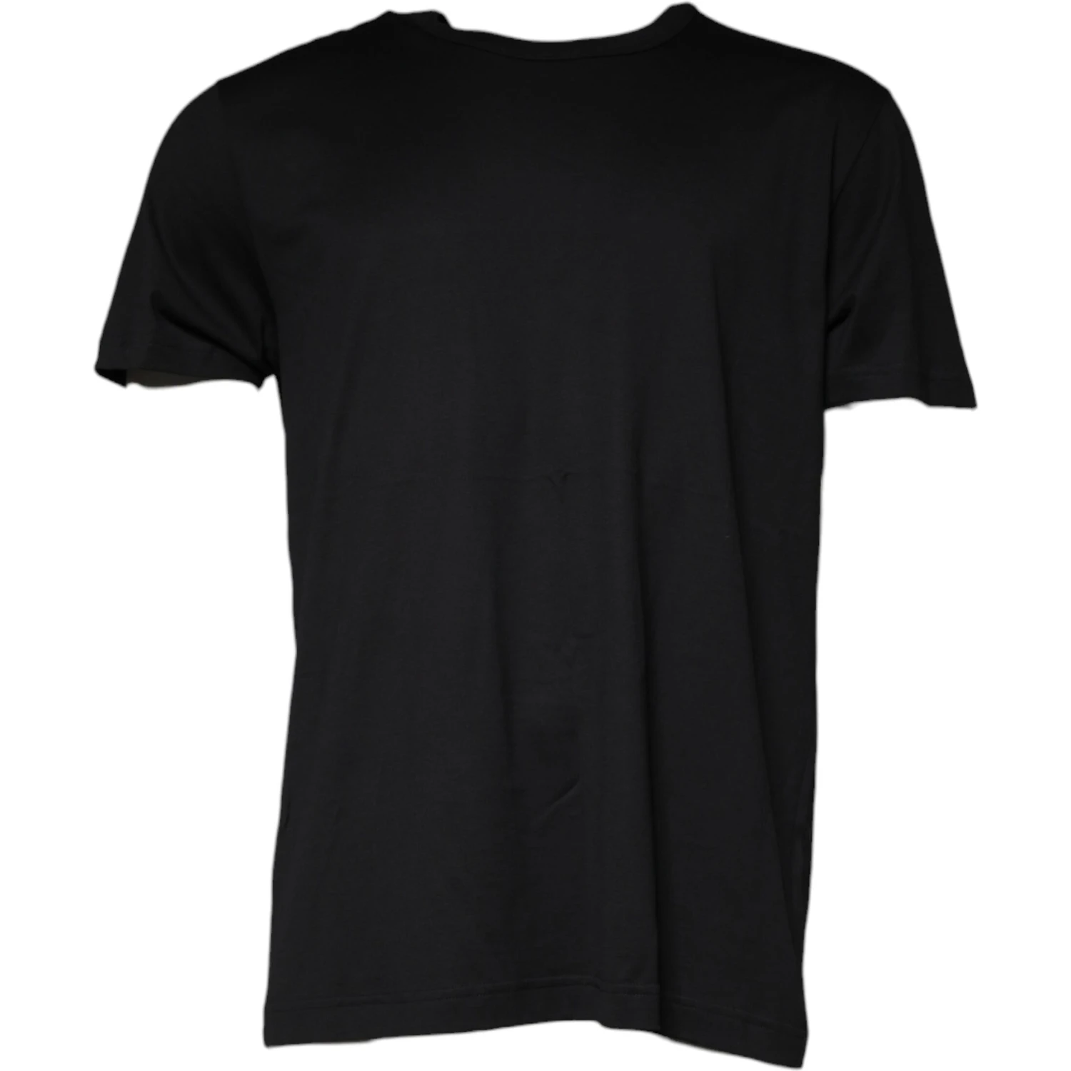 Black Cotton Shorts Sleeves Crewneck T-shirt