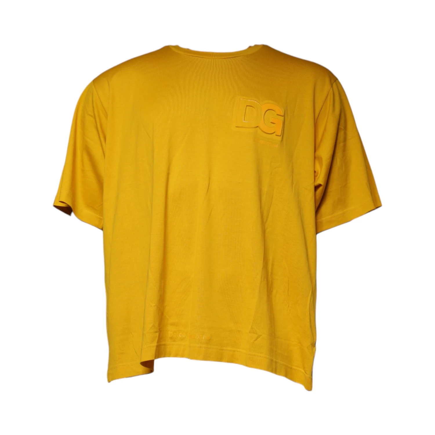 Mustard Embossed Logo Crew Neck T-shirt