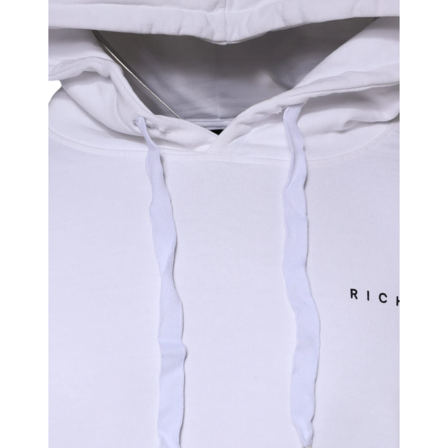 White Logo Cotton Hooded Sweatshirt Sweater