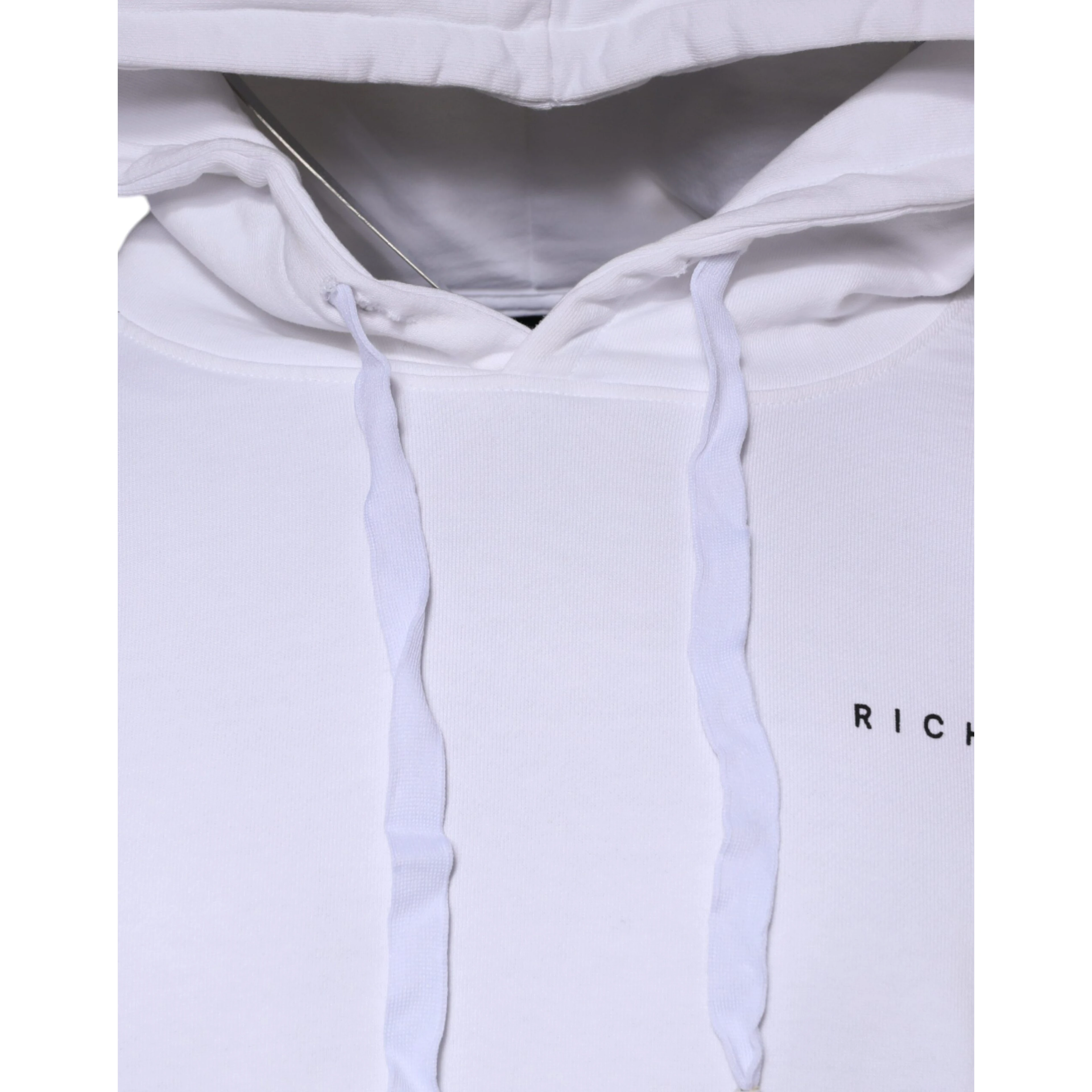 White Logo Cotton Hooded Sweatshirt Sweater