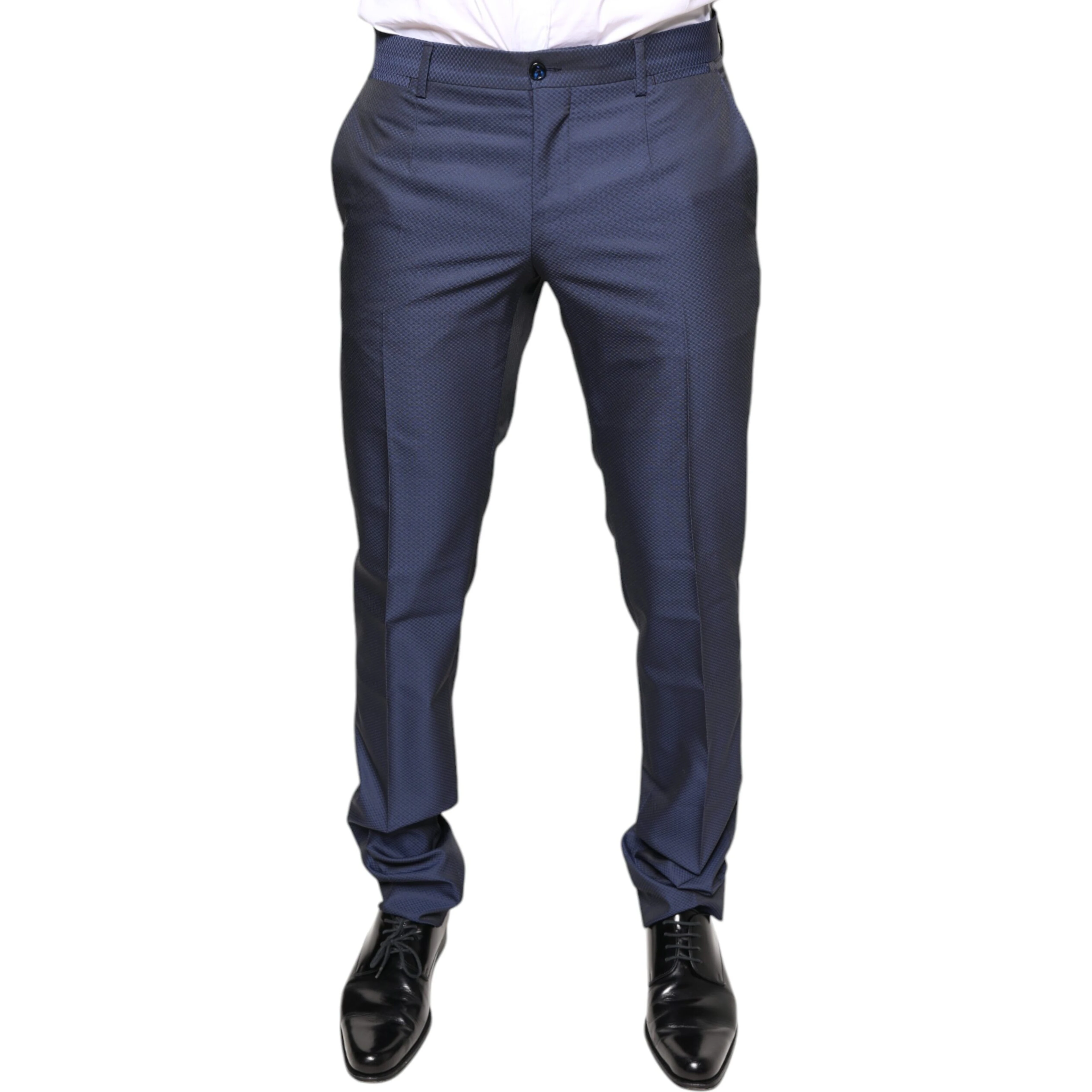 Blue Polyester Formal Tuxedo Pants