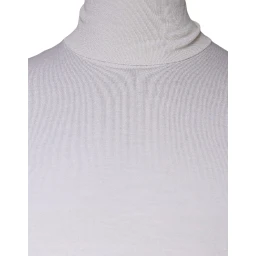White Long Sleeve Turtleneck Men Pullover Sweater