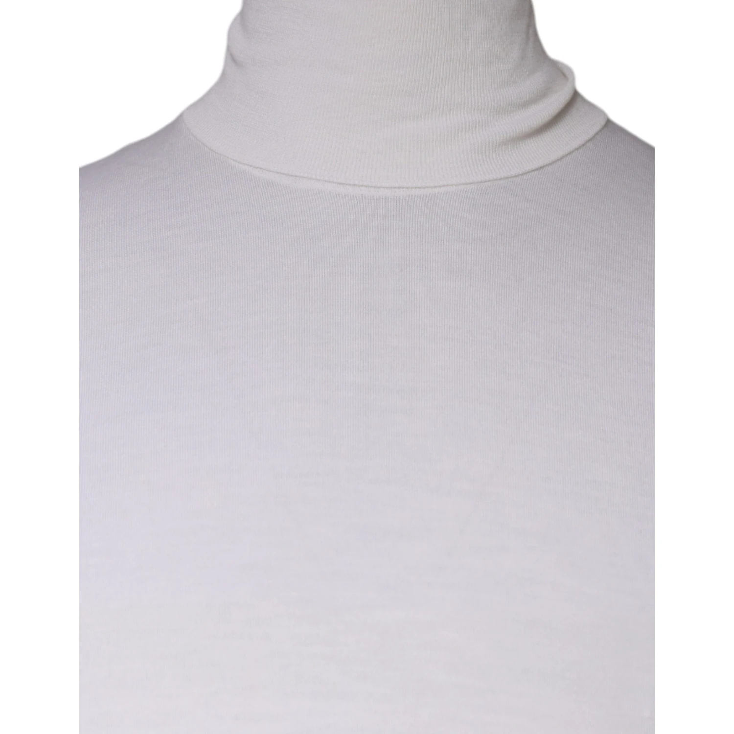 White Long Sleeve Turtleneck Men Pullover Sweater