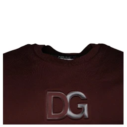 Maroon DG Logo Cotton Crew Neck T-shirt