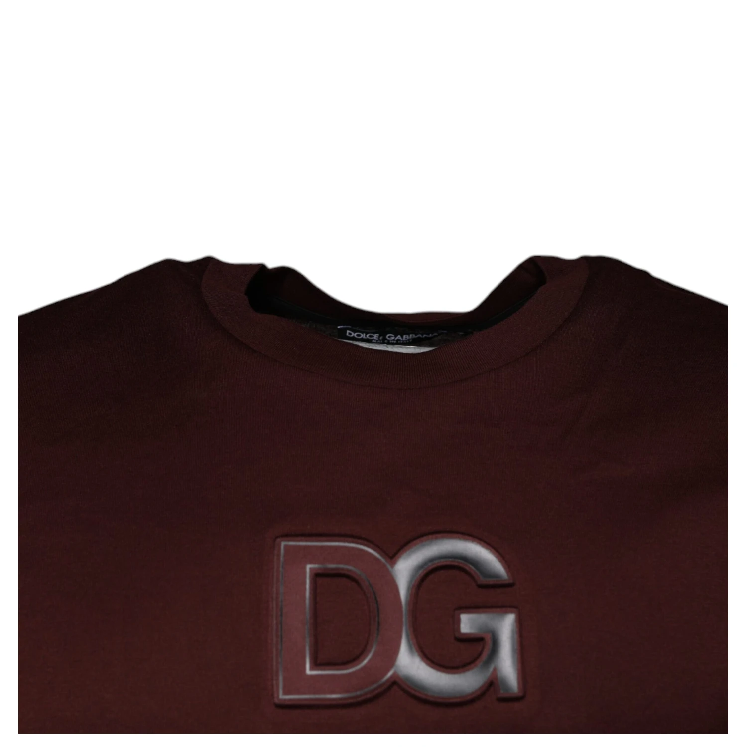 Maroon DG Logo Cotton Crew Neck T-shirt