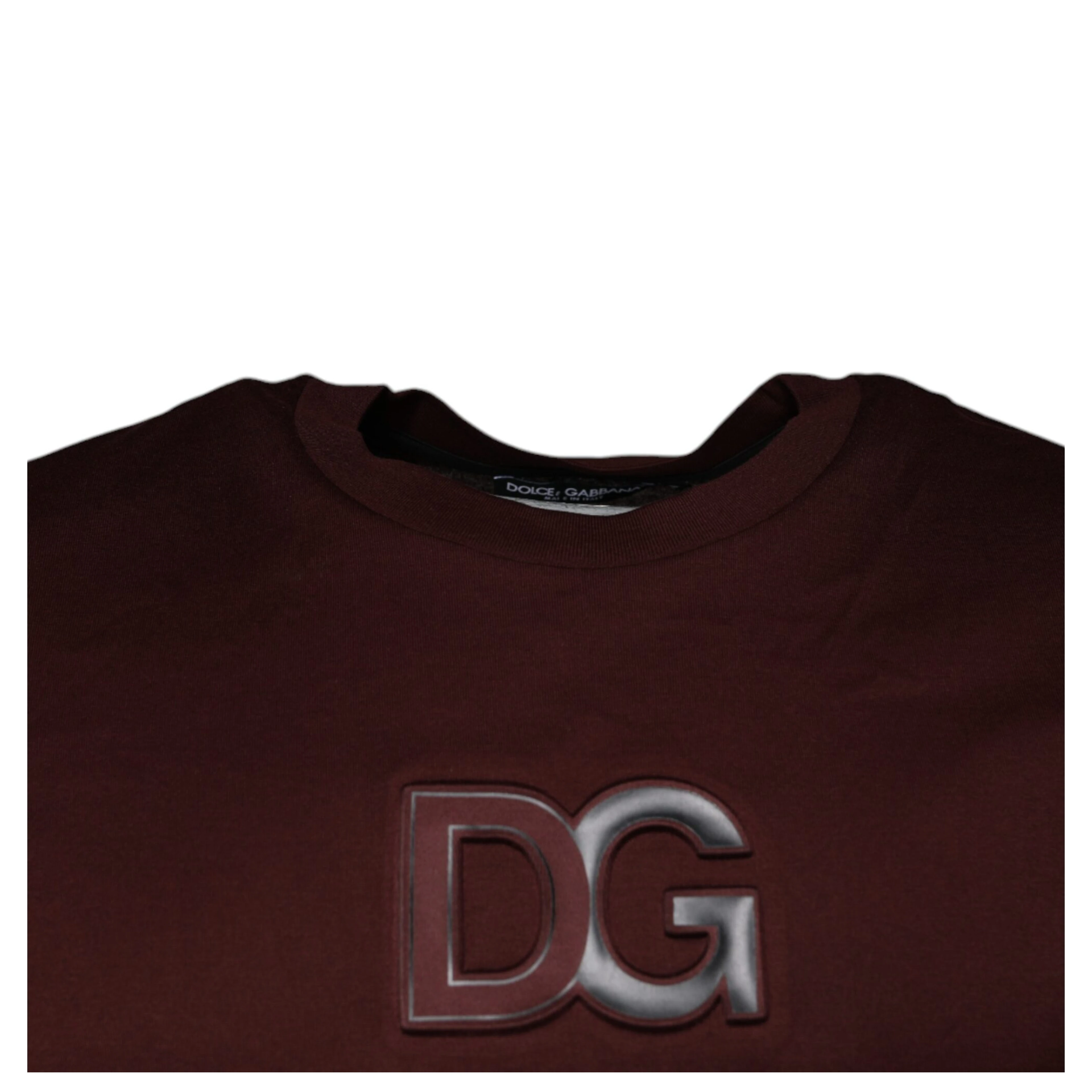 Maroon DG Logo Cotton Crew Neck T-shirt
