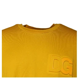 Mustard Embossed Logo Crew Neck T-shirt