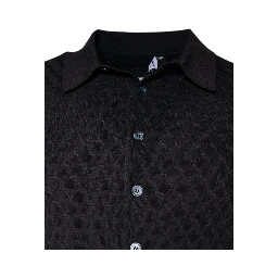 Multicolor Silk Button Down Collared T-shirt