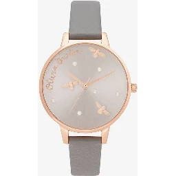 Gray Artificial Leather Dress Watch