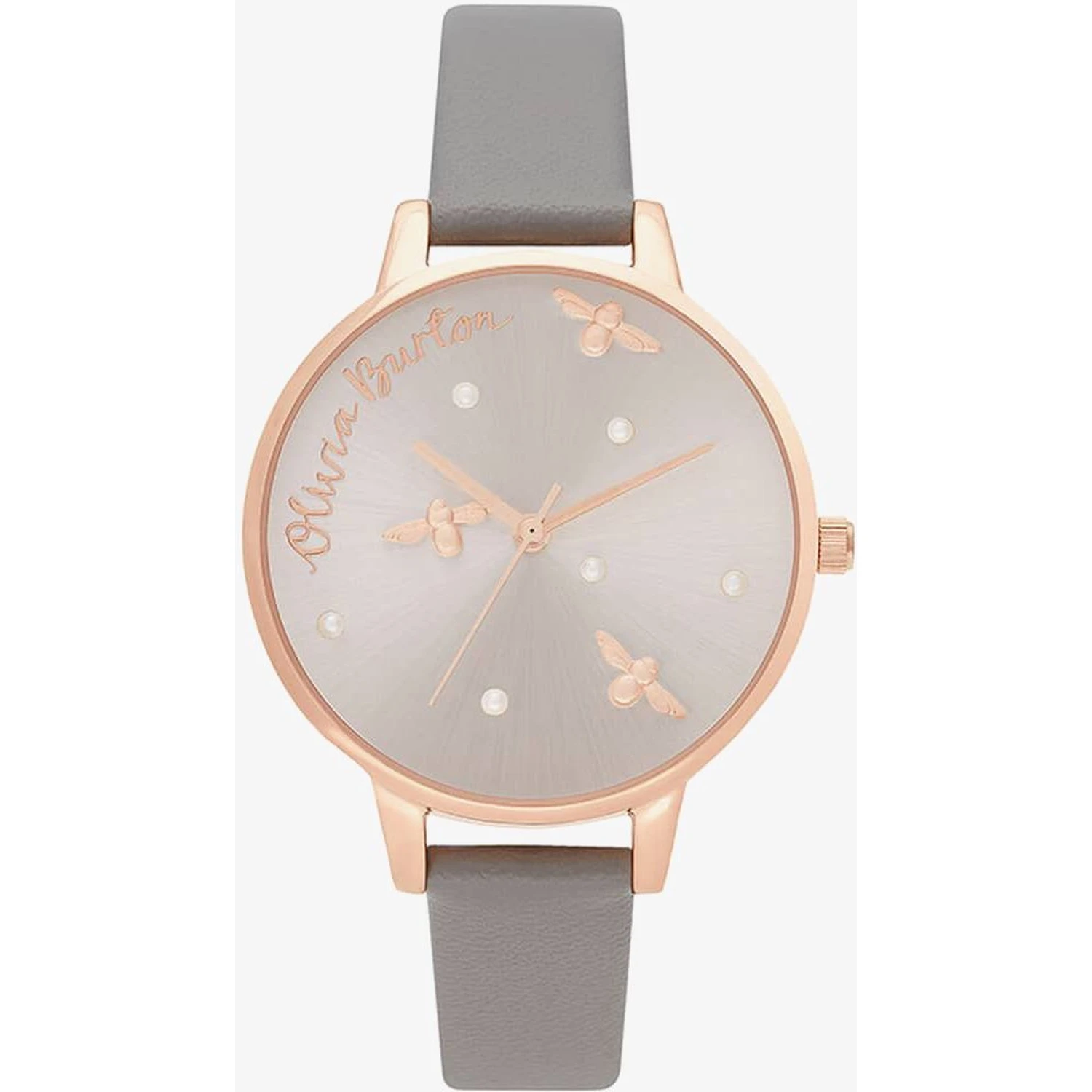 Gray Artificial Leather Dress Watch