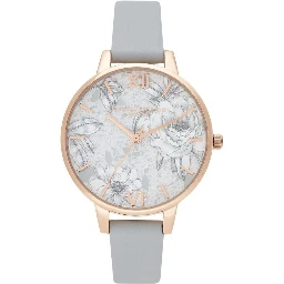 Gray Artificial Leather Dress Watch