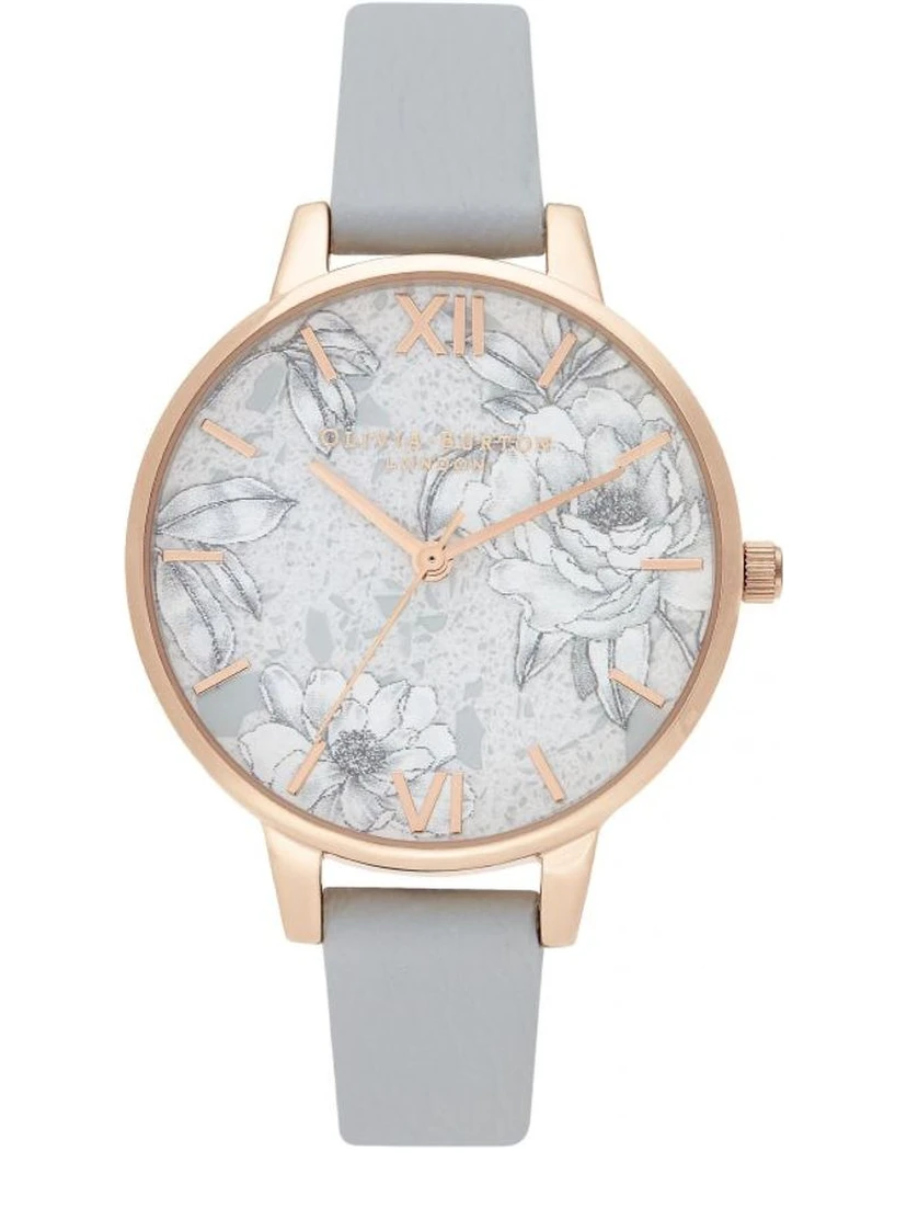 Gray Artificial Leather Dress Watch