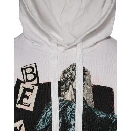 White Caesar Cotton Hooded Pullover Sweater