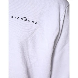 White Logo Cotton Hooded Sweatshirt Sweater
