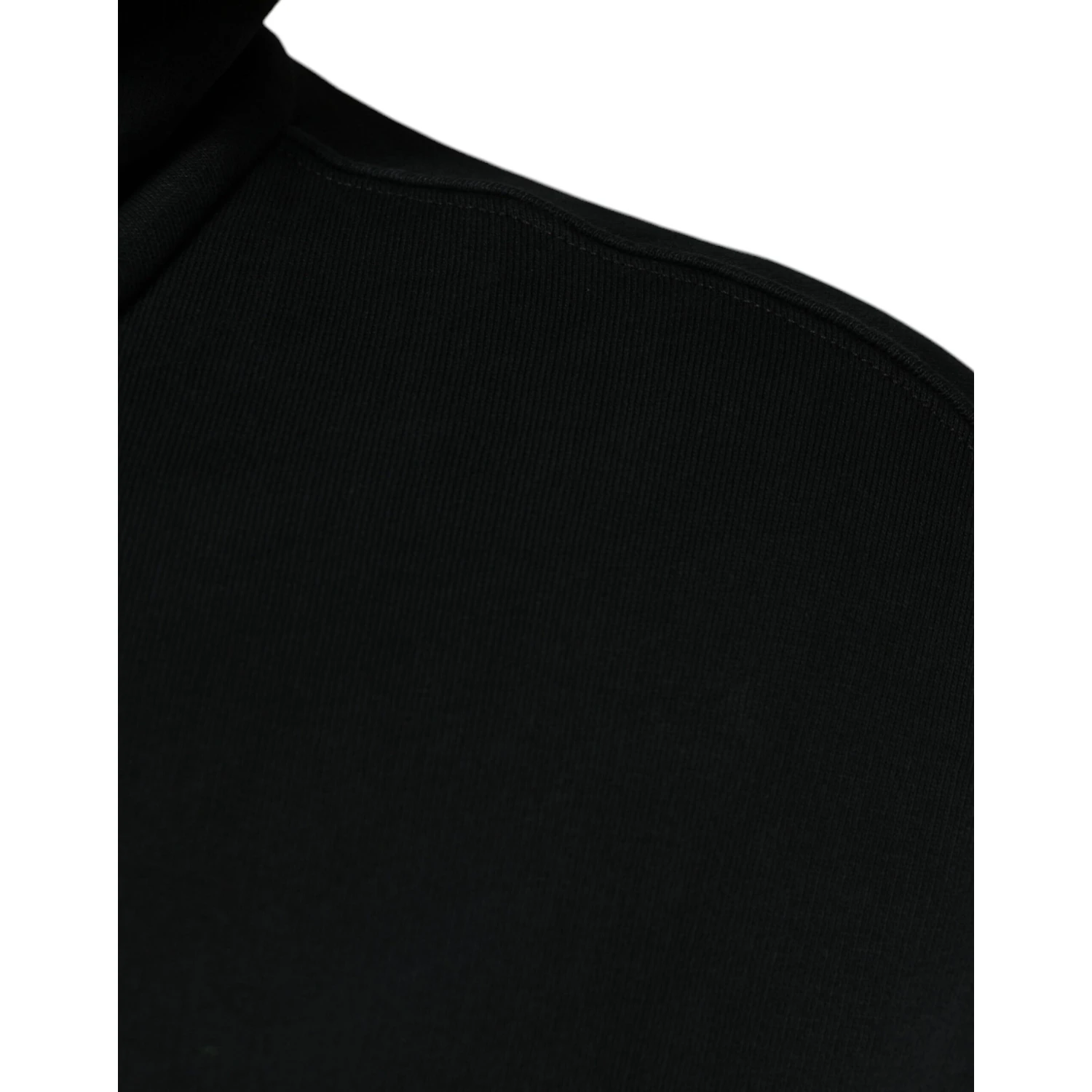 Black Logo Plaque Hooded Full Zip Sweater