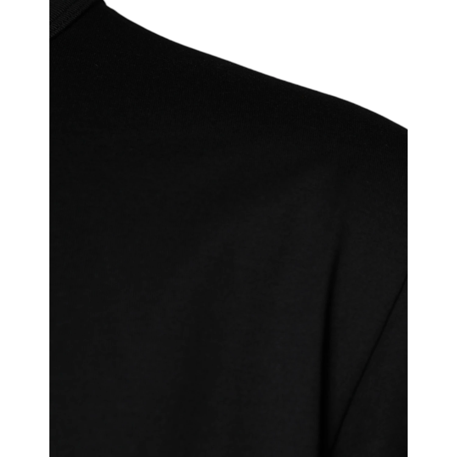 Black Cotton Shorts Sleeves Crewneck T-shirt