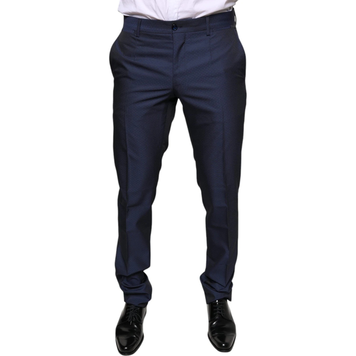 Blue Polyester Formal Tuxedo Pants