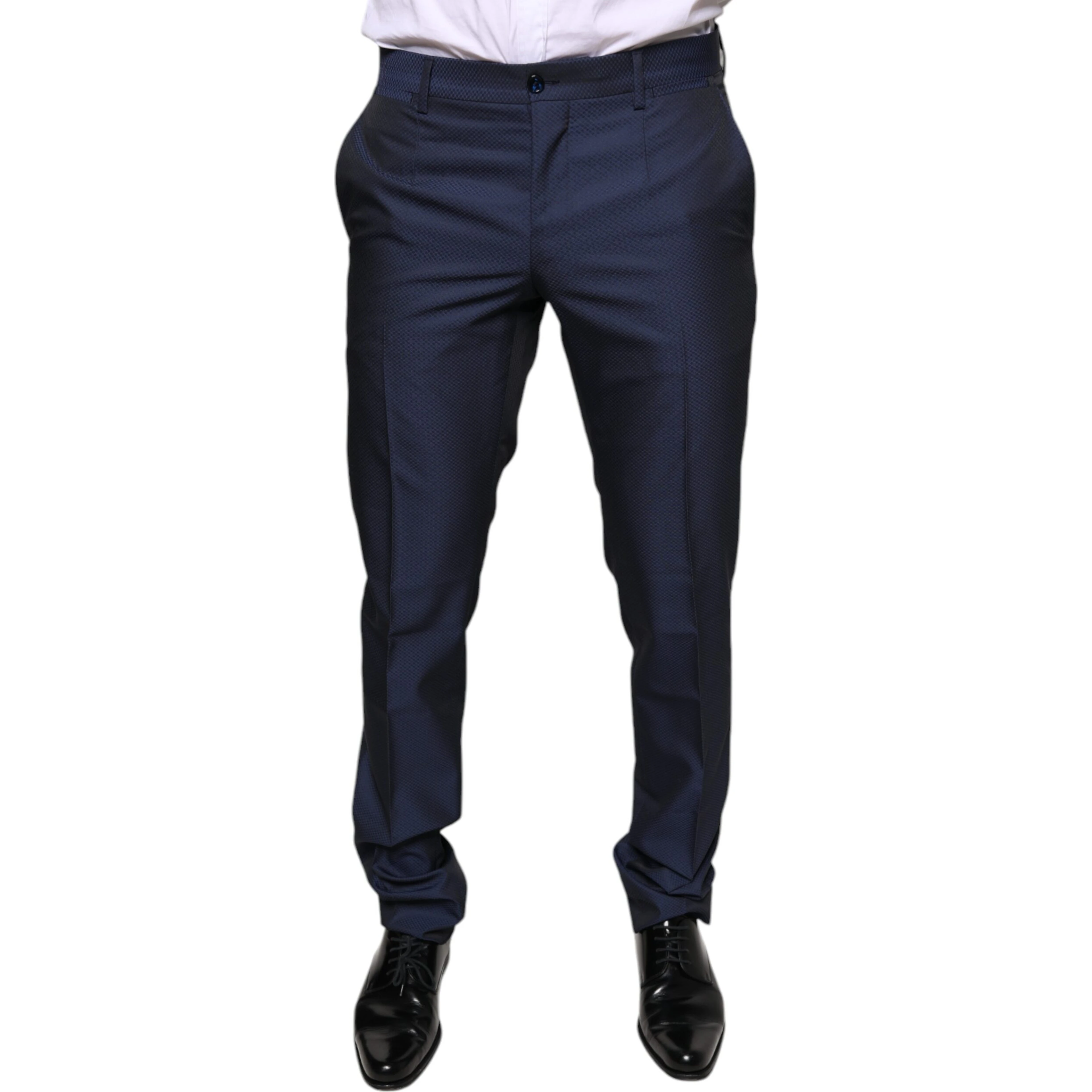 Blue Polyester Formal Tuxedo Pants